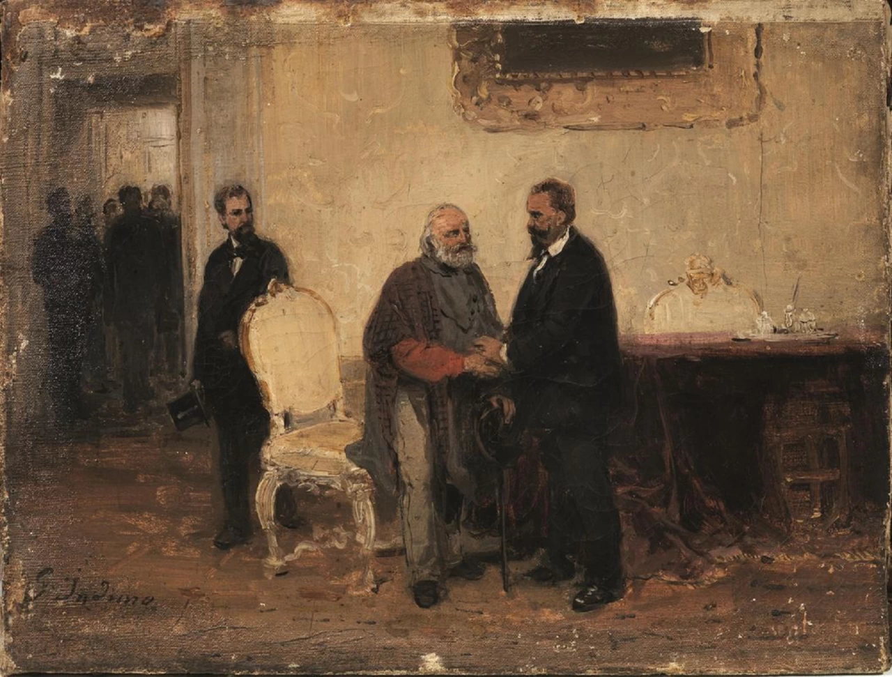 Giuseppe Garibaldi e Giacomo Medici, il marchese del vascello - bozzetto